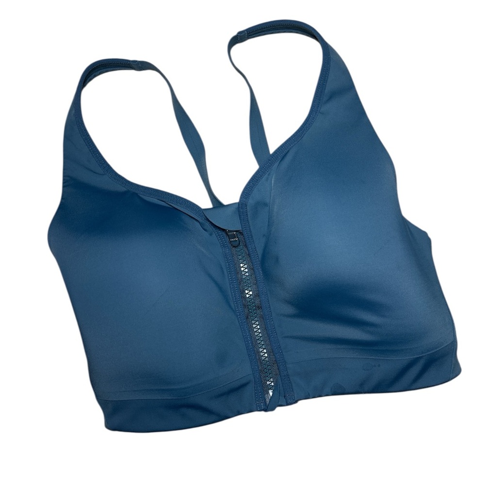 Athleta 32DD Advance Zip Front High Impact Sports Bra Zipper Running Gym
